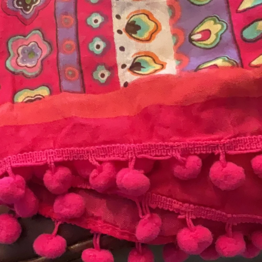 Vera Bradley Paisley Floral Pom Infinity Scaef - Picture 7 of 8